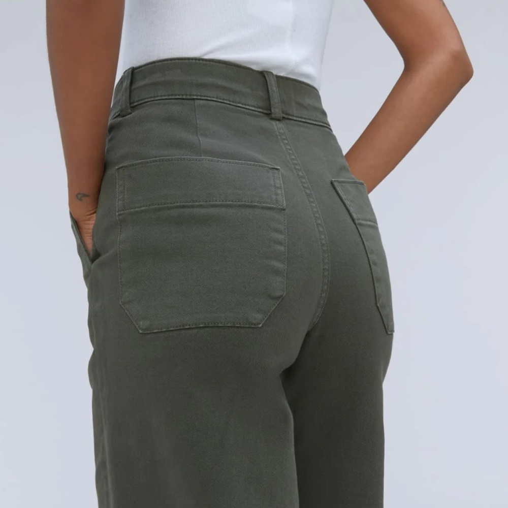 Everlane green organic wide leg pants - Picture 3 of 13